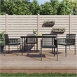 Bowery Hill Contemporary Garden Dining Set in Black Poly Rattan 5 Piece
