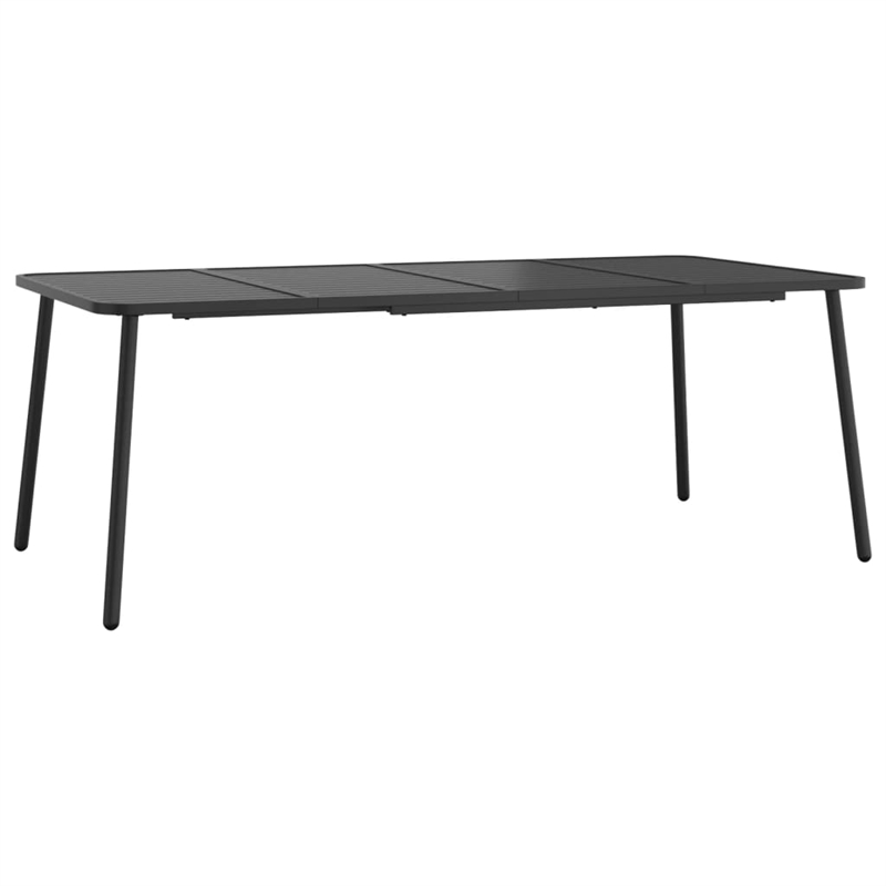 Bowery Hill Steel Large Stackable Garden Dining Set in Anthracite/Gray