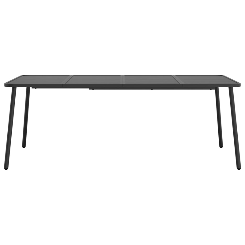 Bowery Hill Steel Large Stackable Garden Dining Set in Anthracite/Gray
