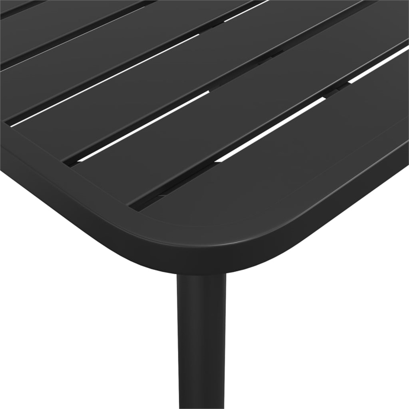 Bowery Hill Steel Large Stackable Garden Dining Set in Anthracite/Gray
