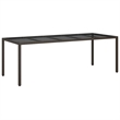 Bowery Hill Contemporary Weather-Resistant 9 Piece Patio Dining Set in Brown