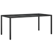 Bowery Hill Contemporary 9 Piece Poly Rattan Patio Dining Set in Black