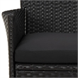 Bowery Hill Contemporary 9 Piece Poly Rattan Patio Dining Set in Black