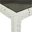 Bowery Hill Patio Dining Set White Poly Rattan Adjustable Armrests - Set of 4