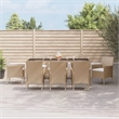 Bowery Hill Contemporary Weather-Resistant 9 Piece Patio Dining Set in Beige