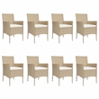 Bowery Hill Contemporary Weather-Resistant 9 Piece Patio Dining Set in Beige