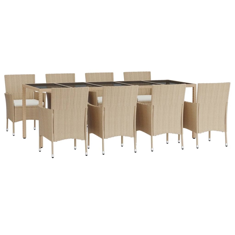 Bowery Hill Contemporary Weather-Resistant Garden Dining Set in Beige