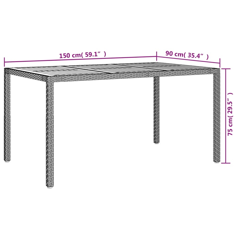 Bowery Hill PE Rattan Medium Patio Dining Set in Gray - Set of 4