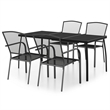 Bowery Hill Steel Medium Stackable Garden Dining Set in Anthracite/Gray