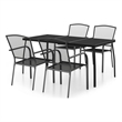 Bowery Hill Steel Medium Stackable Garden Dining Set in Anthracite/Gray