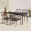 Bowery Hill Steel Medium Stackable Garden Dining Set in Anthracite/Gray