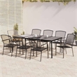 Bowery Hill Steel Large Stackable Garden Dining Set in Anthracite/Gray