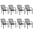 Bowery Hill Steel Large Stackable Garden Dining Set in Anthracite/Gray