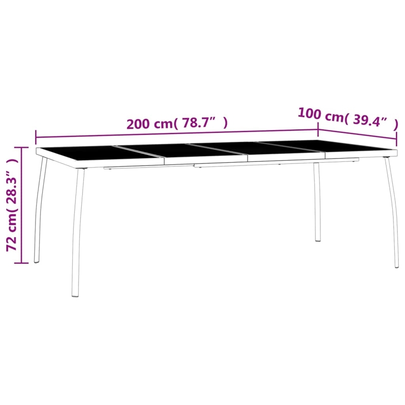 Bowery Hill Steel Large Stackable Garden Dining Set in Anthracite/Gray