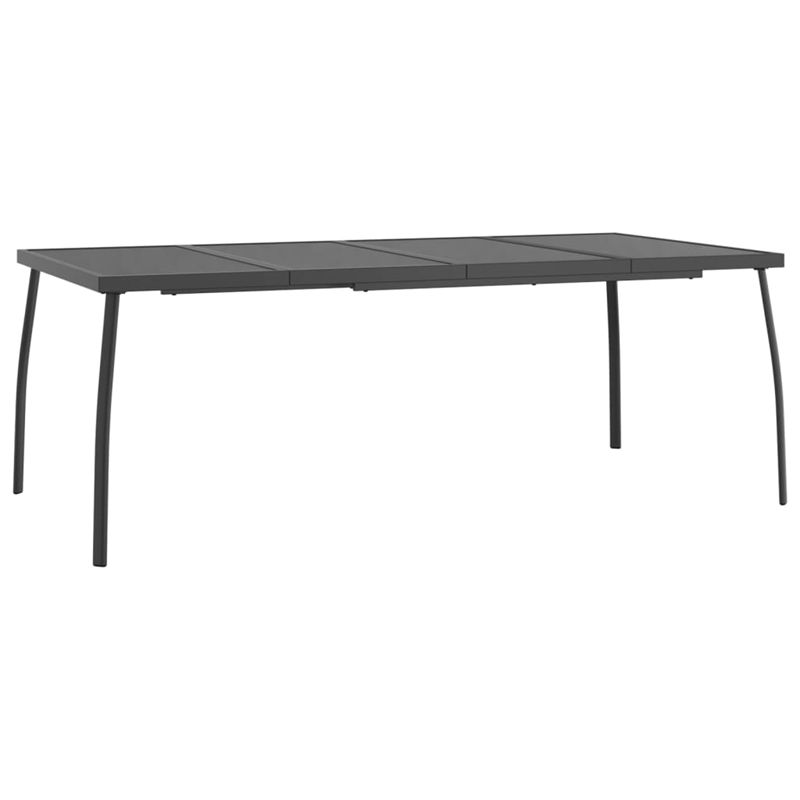 Bowery Hill Steel Large Stackable Garden Dining Set in Anthracite/Gray