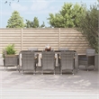 Bowery Hill Contemporary Weather-Resistant 9 Piece Patio Dining Set in Gray