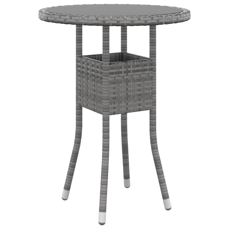 Bowery Hill Poly Rattan 3 Piece Garden Dining Set in Gray/Dark Gray