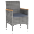 Bowery Hill Poly Rattan 3 Piece Garden Dining Set in Gray/Dark Gray