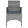 Bowery Hill Poly Rattan 3 Piece Garden Dining Set in Gray/Dark Gray