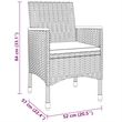 Bowery Hill Poly Rattan 3 Piece Garden Dining Set in Gray/Dark Gray