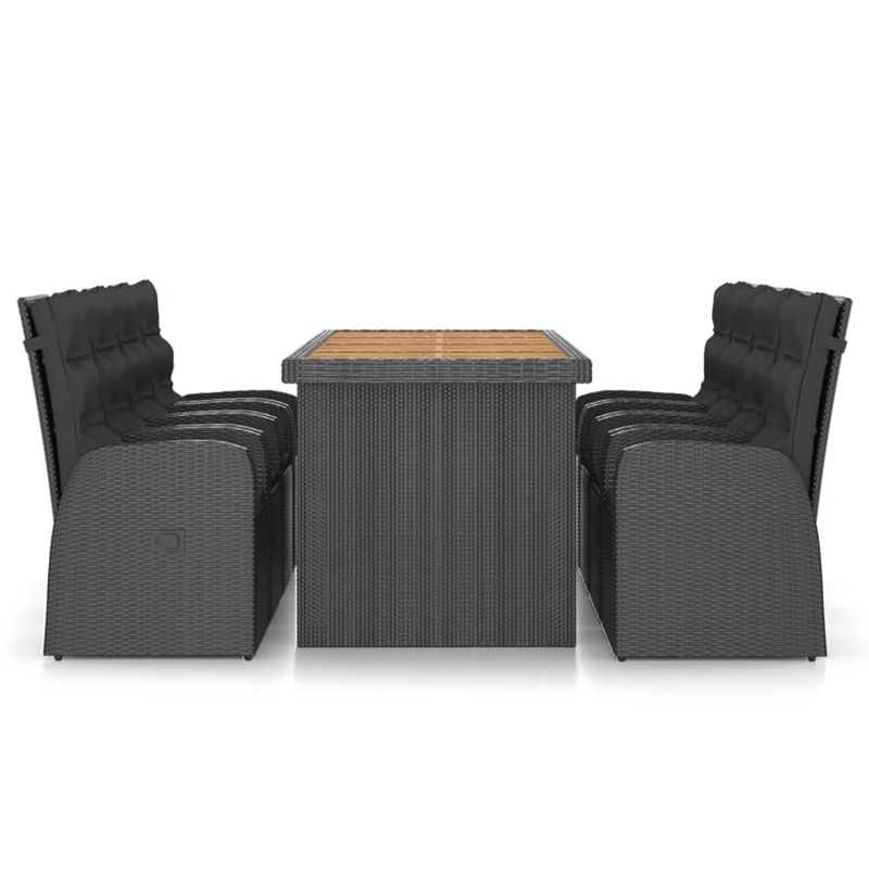 Bowery Hill Contemporary Weather-Resistant Outdoor Dining Set in Black