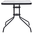 Bowery Hill Steel/Tempered Glass/Plastic Rattan Garden Dining Set in Black