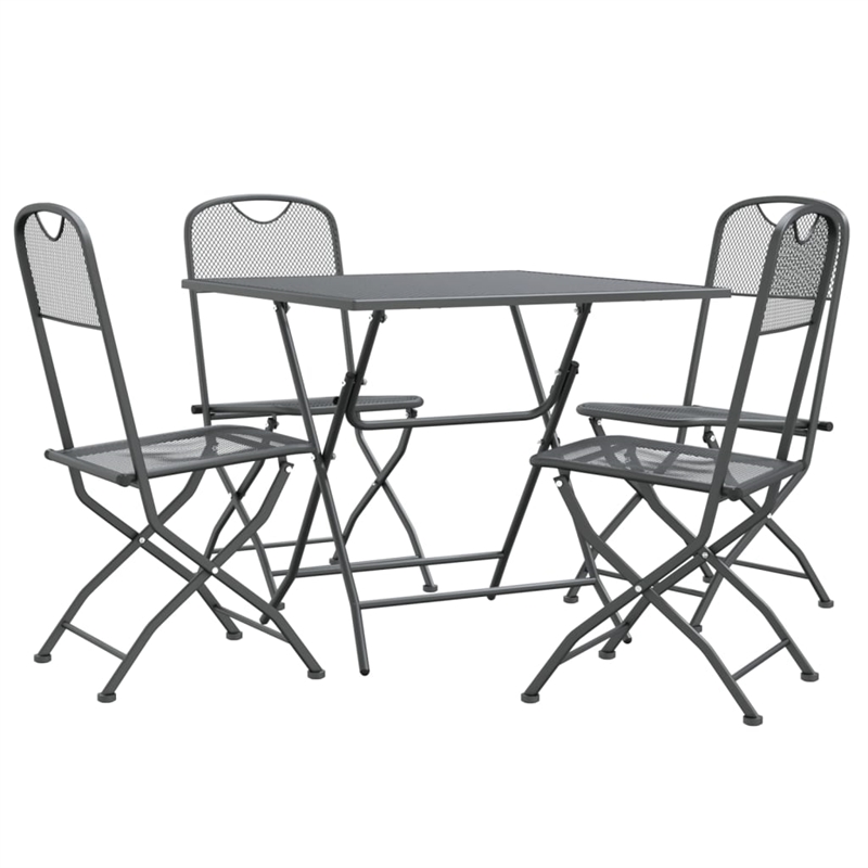 Bowery Hill Expanded Metal Mesh Garden Dining Set in Anthracite