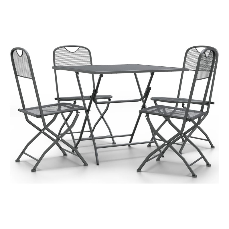 Bowery Hill Expanded Metal Mesh Garden Dining Set in Anthracite