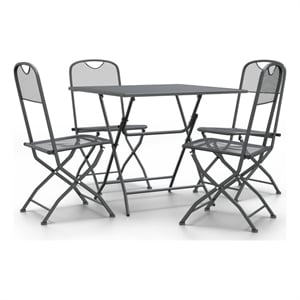Bowery Hill Expanded Metal Mesh Garden Dining Set in Anthracite