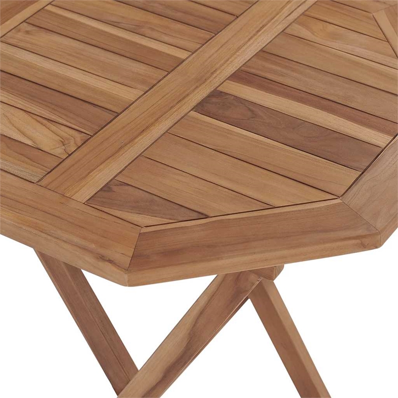 Bowery Hill Contemporary Weather-Resistant Garden Dining Set Natural Teak