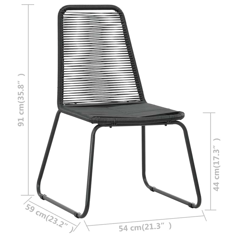 Bowery Hill PVC Rattan/Powder-Coated Steel/Aluminum Dining Set in Black