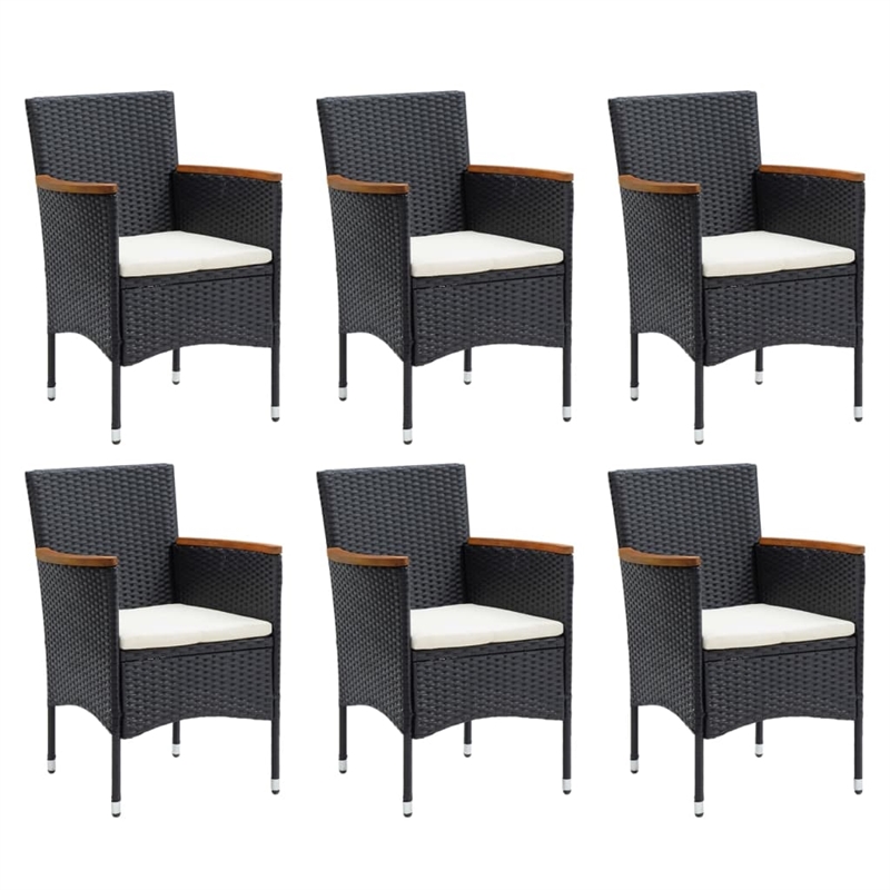Bowery Hill Contemporary PE Rattan Medium Durable Dining Set in Black