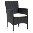 Bowery Hill PE Rattan 7 Piece Set Lightweight Dining Set in Black