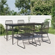 Bowery Hill Contemporary Powder-Coated Garden Dining Set in Black
