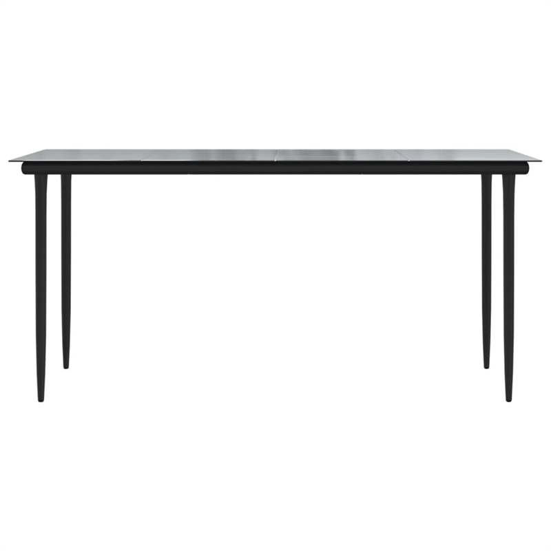 Bowery Hill Contemporary Powder-Coated Garden Dining Set in Black
