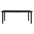 Bowery Hill Powder-Coated Steel/PVC Hollow Rattan Dining Set in Black