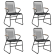 Bowery Hill Contemporary Powder-Coated Garden Dining Set in Black