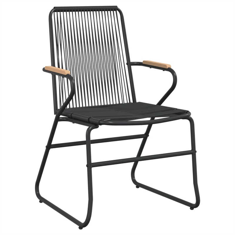 Bowery Hill Contemporary Powder-Coated Garden Dining Set in Black
