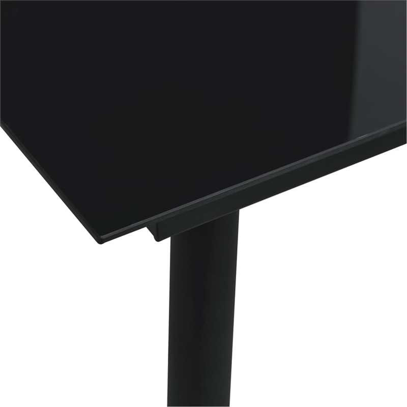 Bowery Hill Contemporary Powder-Coated Garden Dining Set in Black