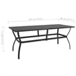 Bowery Hill Powder-Coated Steel Large Dining Set in Anthracite/Gray