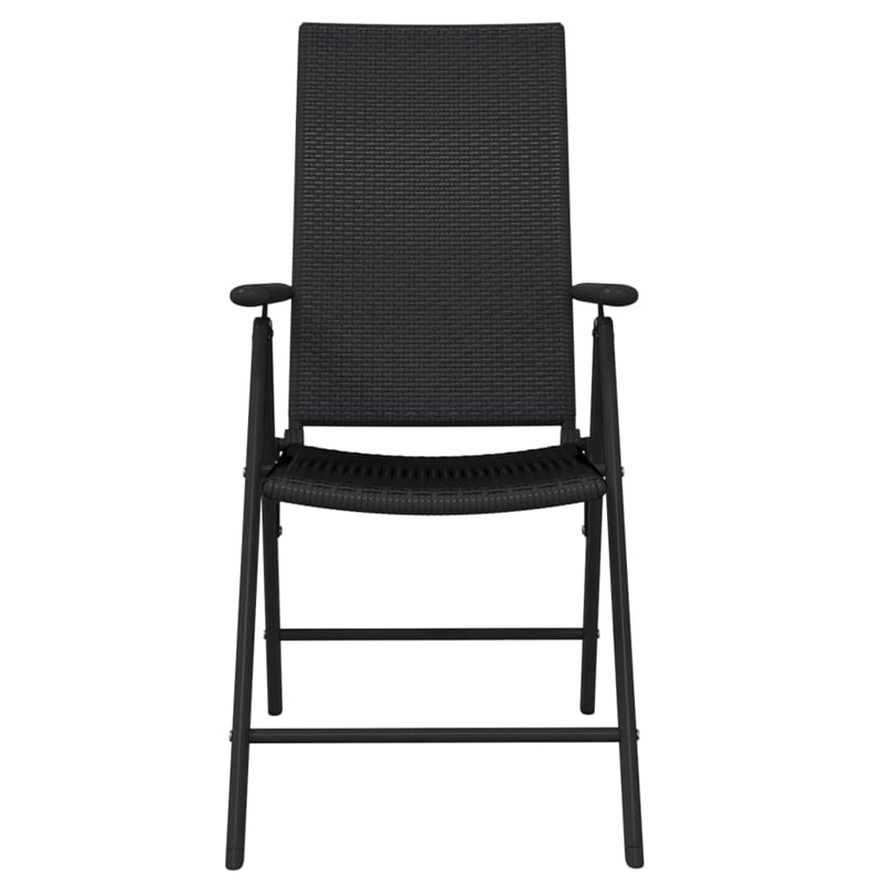 Bowery Hill Contemporary Weather-Resistant Garden Dining Set in Black