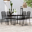 Bowery Hill Powder-Coated Steel Medium Durable Dining Set in Black
