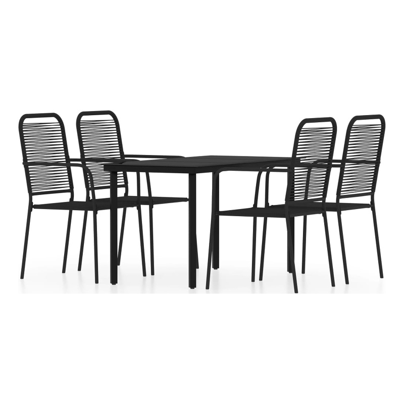 Bowery Hill Powder-Coated Steel Medium Durable Dining Set in Black