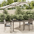 Bowery Hill PE Rattan and Tempered Glass Garden Dining Set in Gray