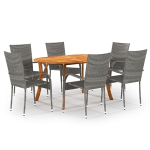 Bowery Hill Contemporary Dining Set in Gray Table/Gray Chairs