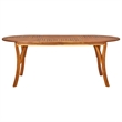Bowery Hill Acacia Wood/PE Rattan/Steel Large Dining Set in Brown