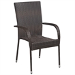 Bowery Hill Contemporary Solid Acacia Wood/PE Rattan Dining Set in Brown
