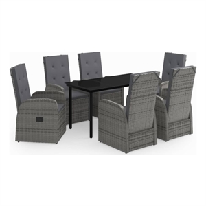 Bowery Hill Contemporary Garden Dining Set in Gray and in Black