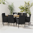 Bowery Hill Seats 8 Outdoor Rectangular Patio Dining Set in Black