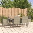 Bowery Hill Contemporary PE Rattan Garden Dining Set in Gray